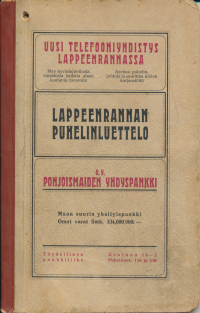 Lappeenrannan puhelinluettelo 1926