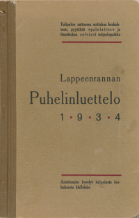Lappeenrannan puhelinluettelo 1934